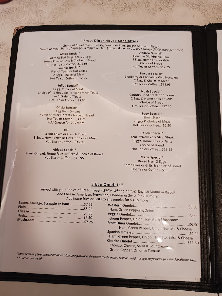Frost Diner Menu - Image 3