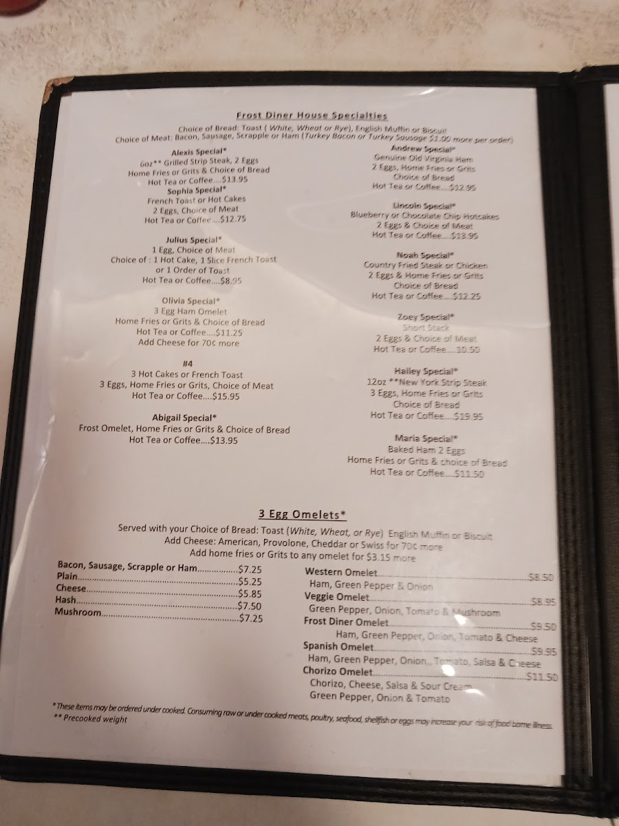 Frost Diner Menu - Image 4